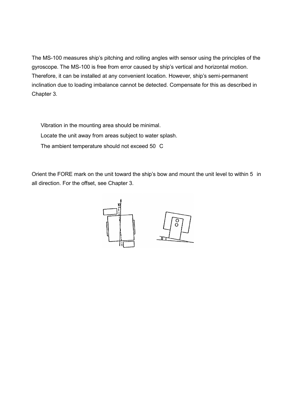 5 motion sensor ms-100 (option), 1 mounting considerations, 2 mounting procedure | Furuno SEARCHLIGHT CH-250 User Manual | Page 32 / 79