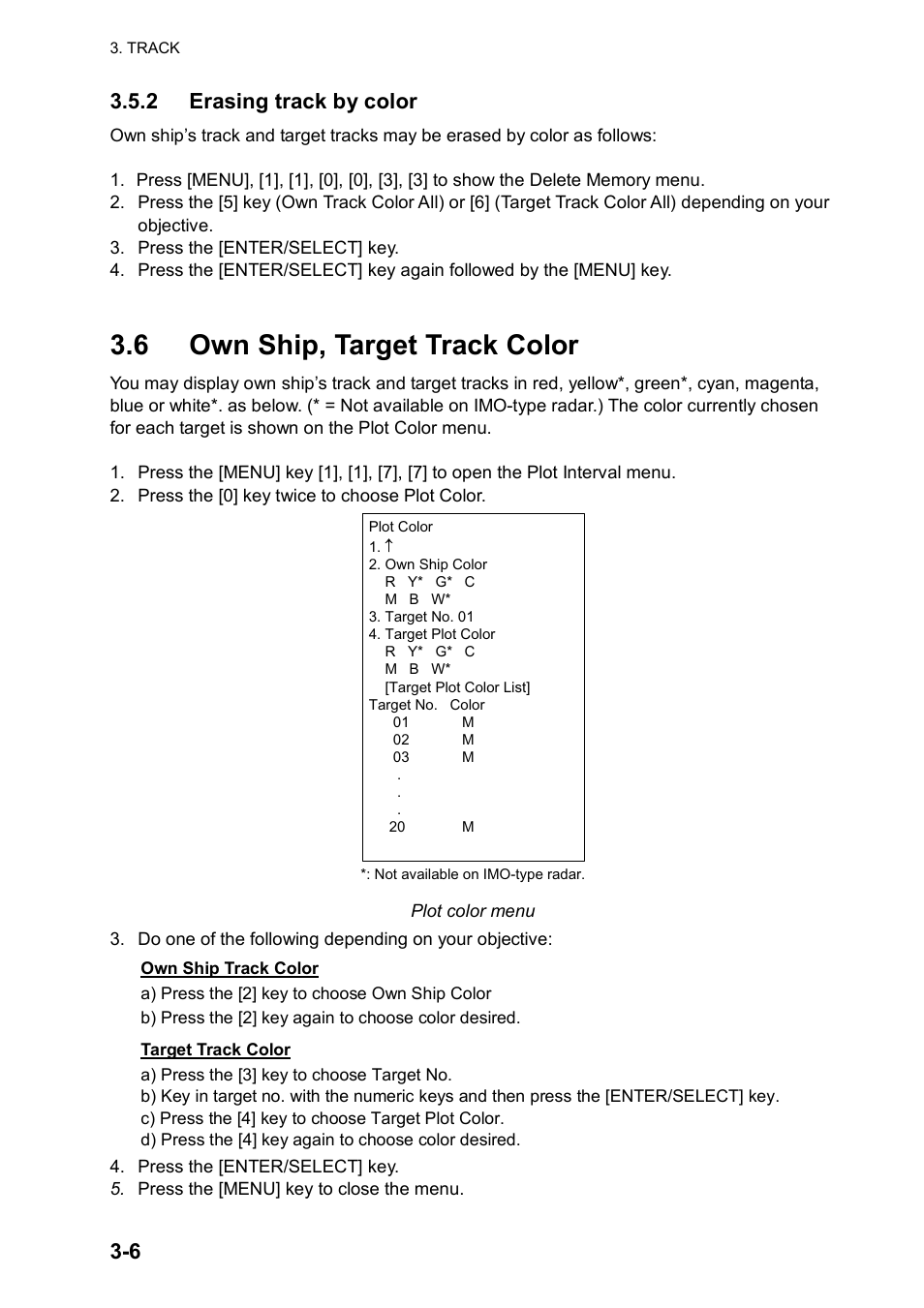 6 own ship, target track color | Furuno RP180 User Manual | Page 23 / 100