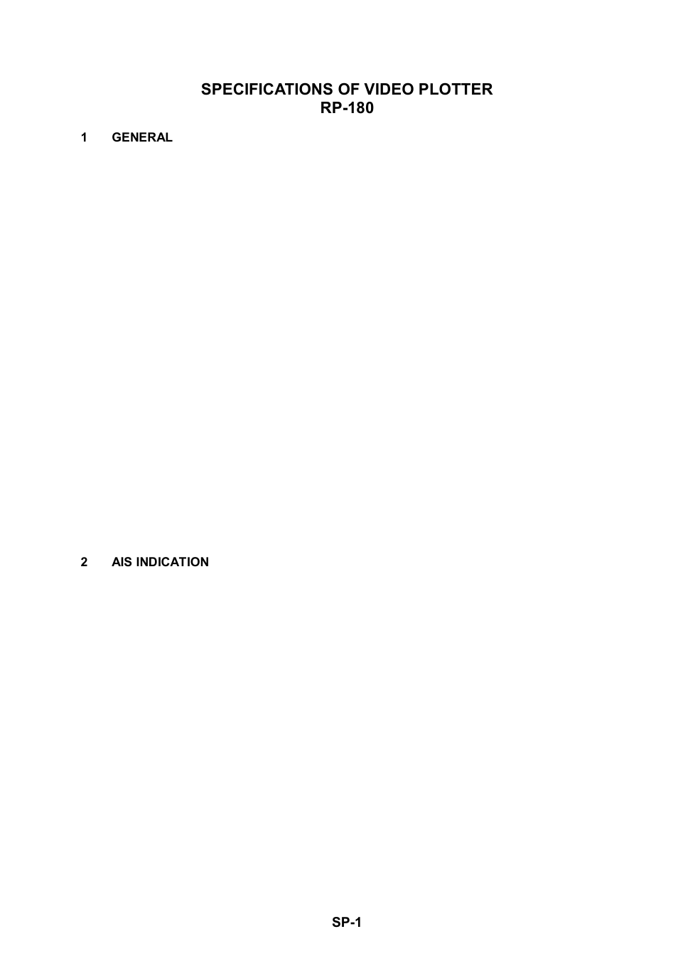 Furuno, Specifications of video plotter rp-180 | Furuno RP180 User Manual | Page 98 / 100