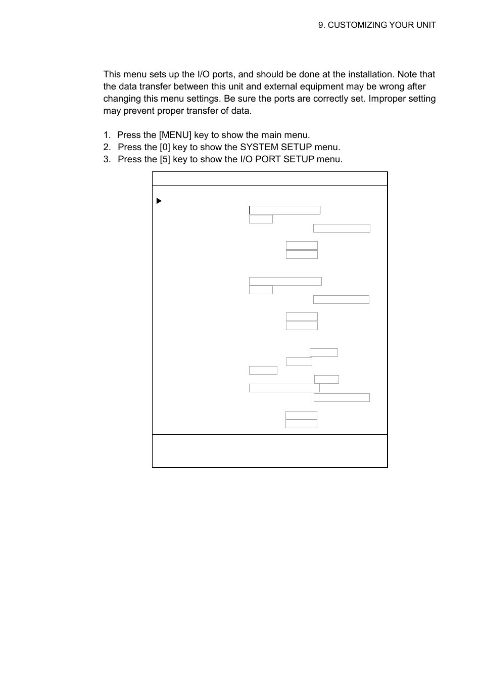 7 i/o port setup menu | Furuno GP-3500F User Manual | Page 147 / 246