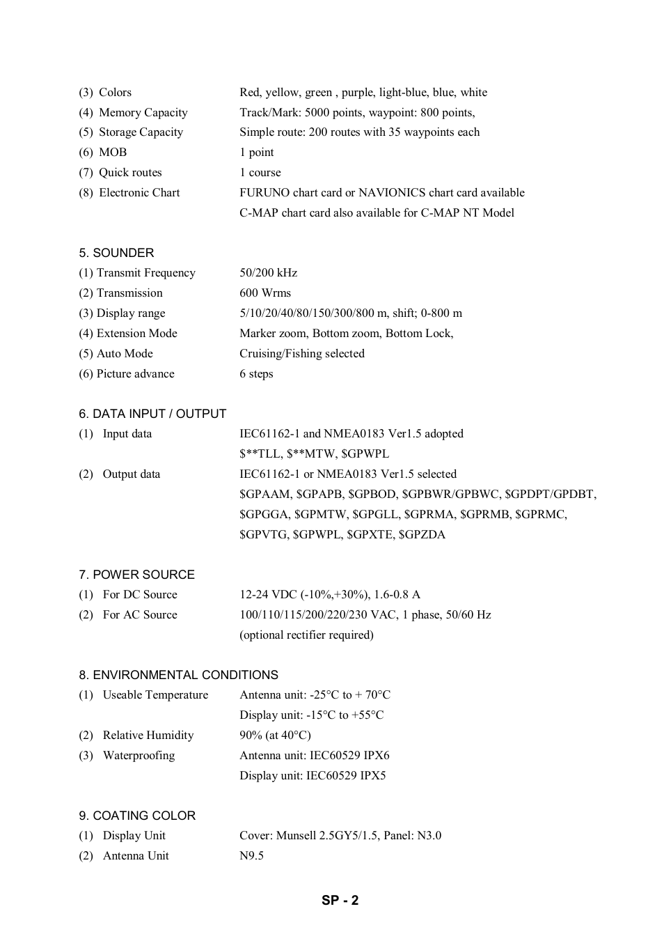 Furuno GP-1650F User Manual | Page 105 / 109