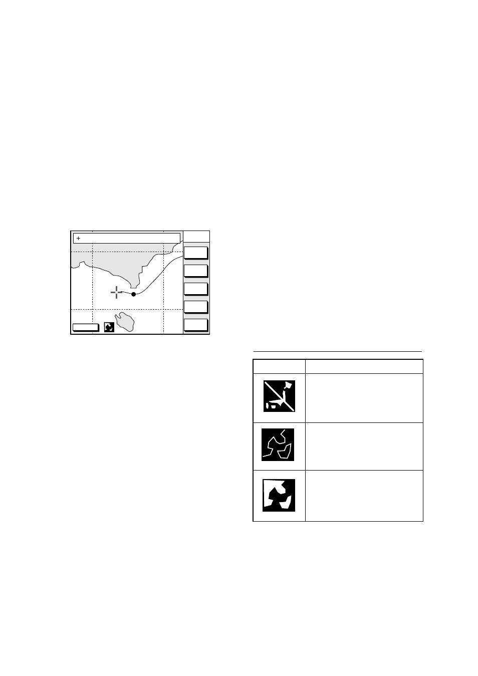 2 cursor, 3 shifting the display, 4 selecting chart scale/range | 5 mini chart cards, Turning on the cursor, shifting the cursor | Furuno GP-1650F User Manual | Page 28 / 109