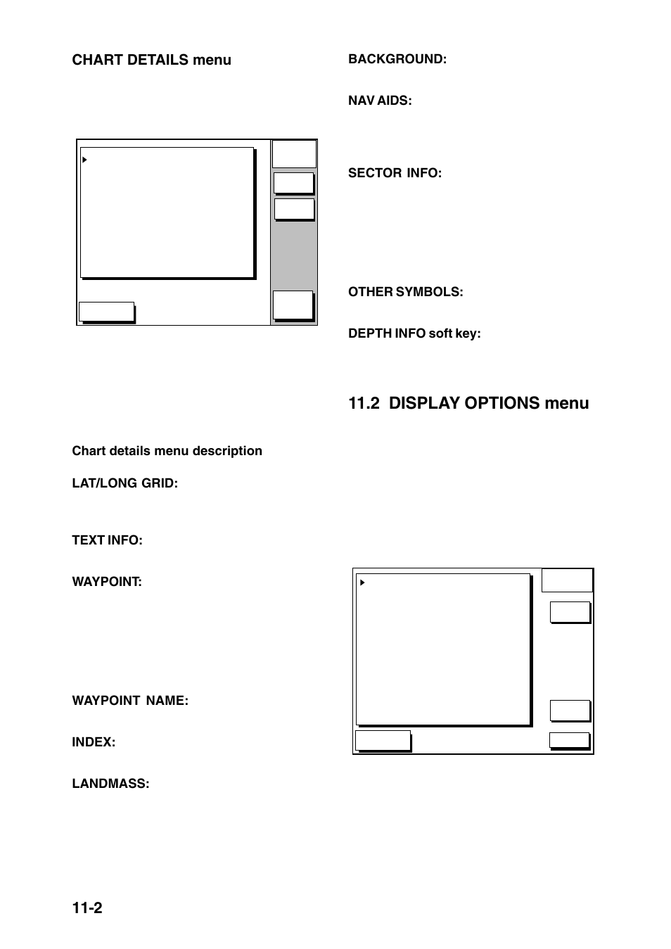 2 display options menu, Chart details menu | Furuno GP-1650F User Manual | Page 70 / 109