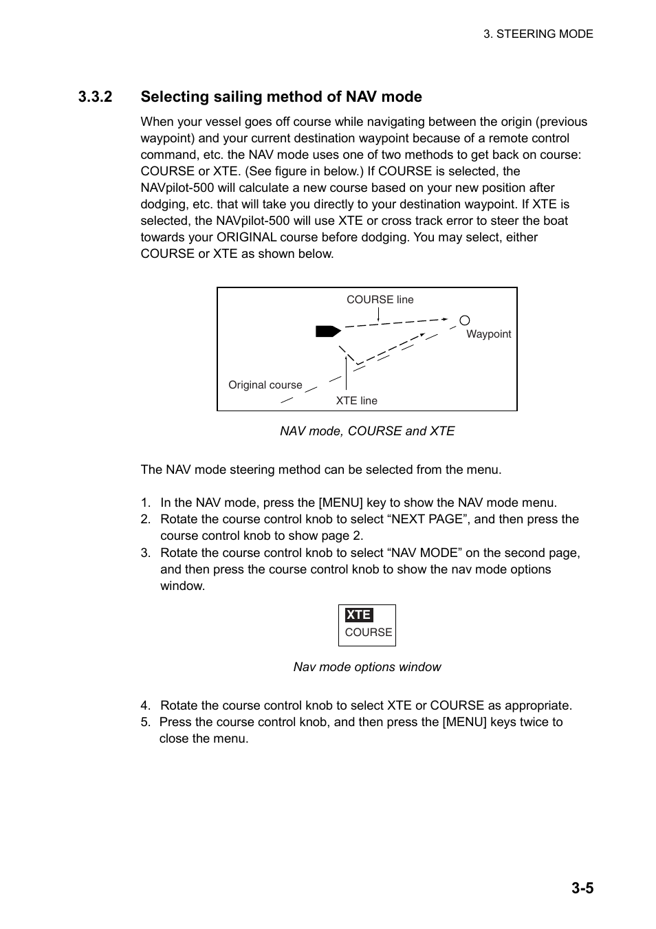 2 selecting sailing method of nav mode | Furuno AUTOPILOT NAVPILOT-500 User Manual | Page 21 / 73