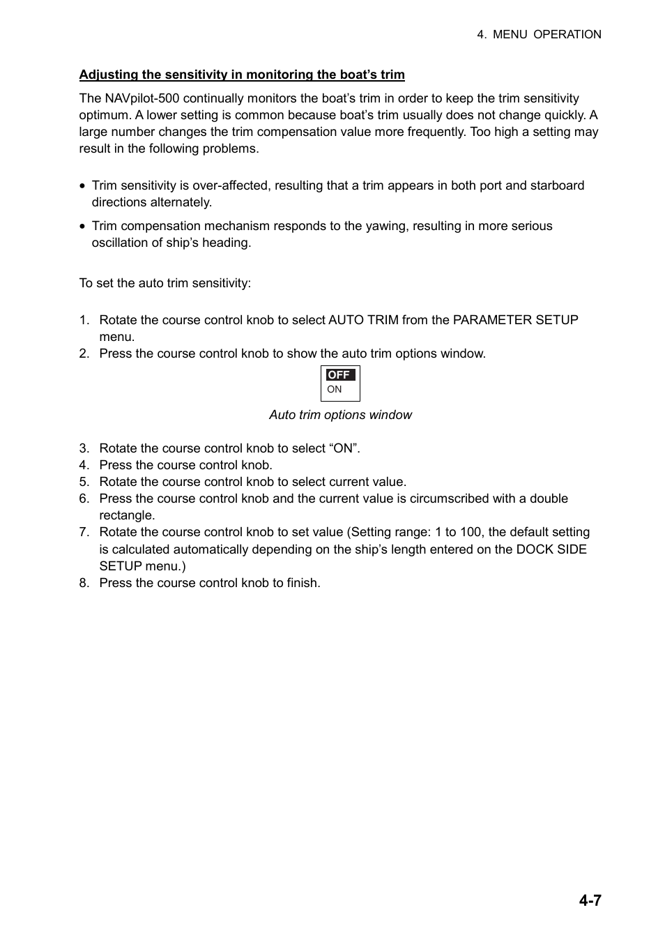 Furuno AUTOPILOT NAVPILOT-500 User Manual | Page 45 / 73