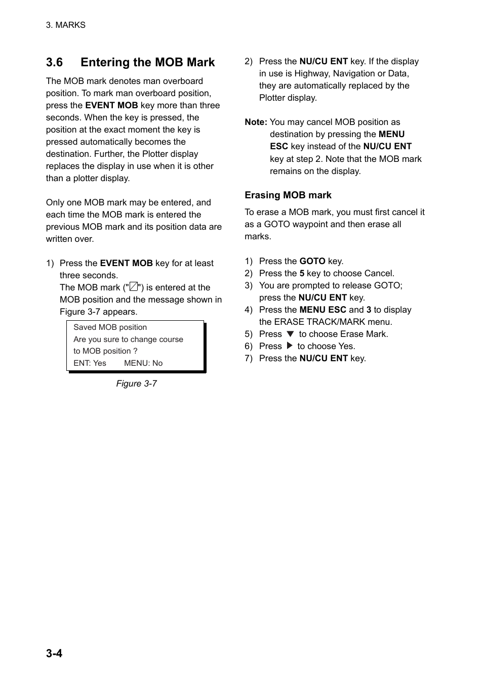 6 entering the mob mark | Furuno GPS NAVIGATOR GP-150 User Manual | Page 24 / 103