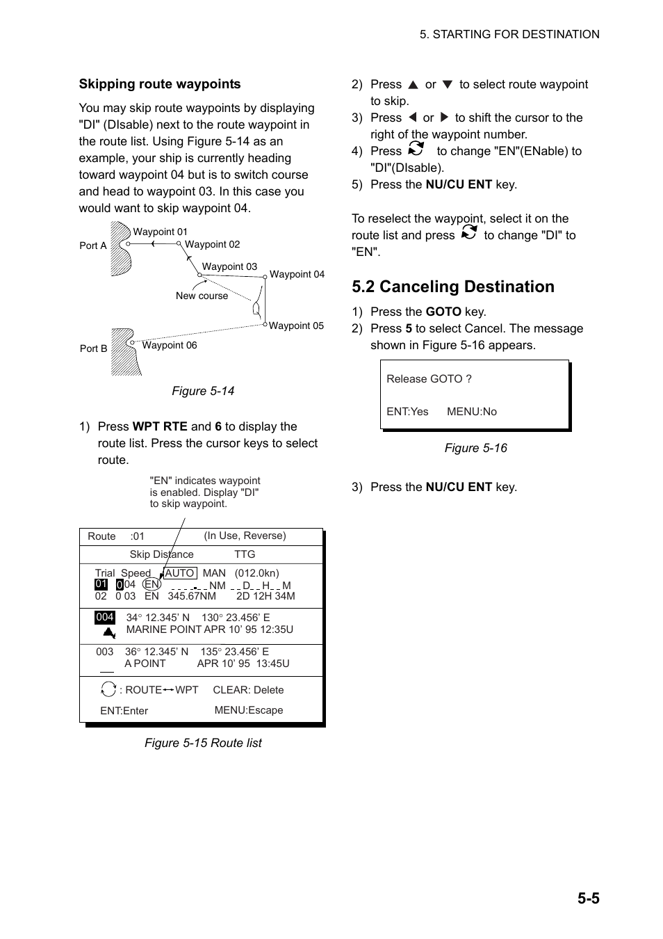 2 canceling destination | Furuno GPS NAVIGATOR GP-150 User Manual | Page 37 / 103