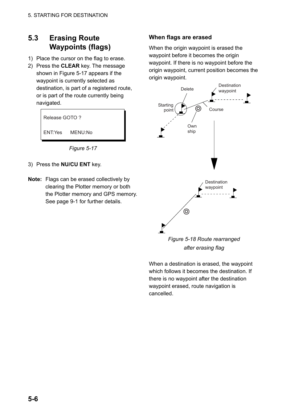 3 erasing rout waypoints (flags), 3 erasing route waypoints (flags) | Furuno GPS NAVIGATOR GP-150 User Manual | Page 38 / 103