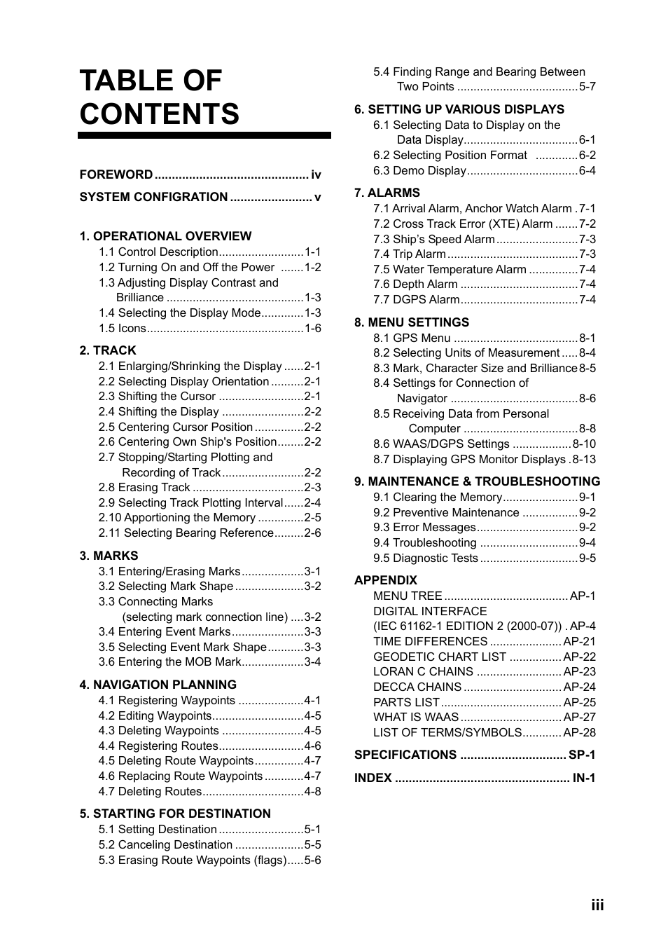 Furuno GPS NAVIGATOR GP-150 User Manual | Page 5 / 103