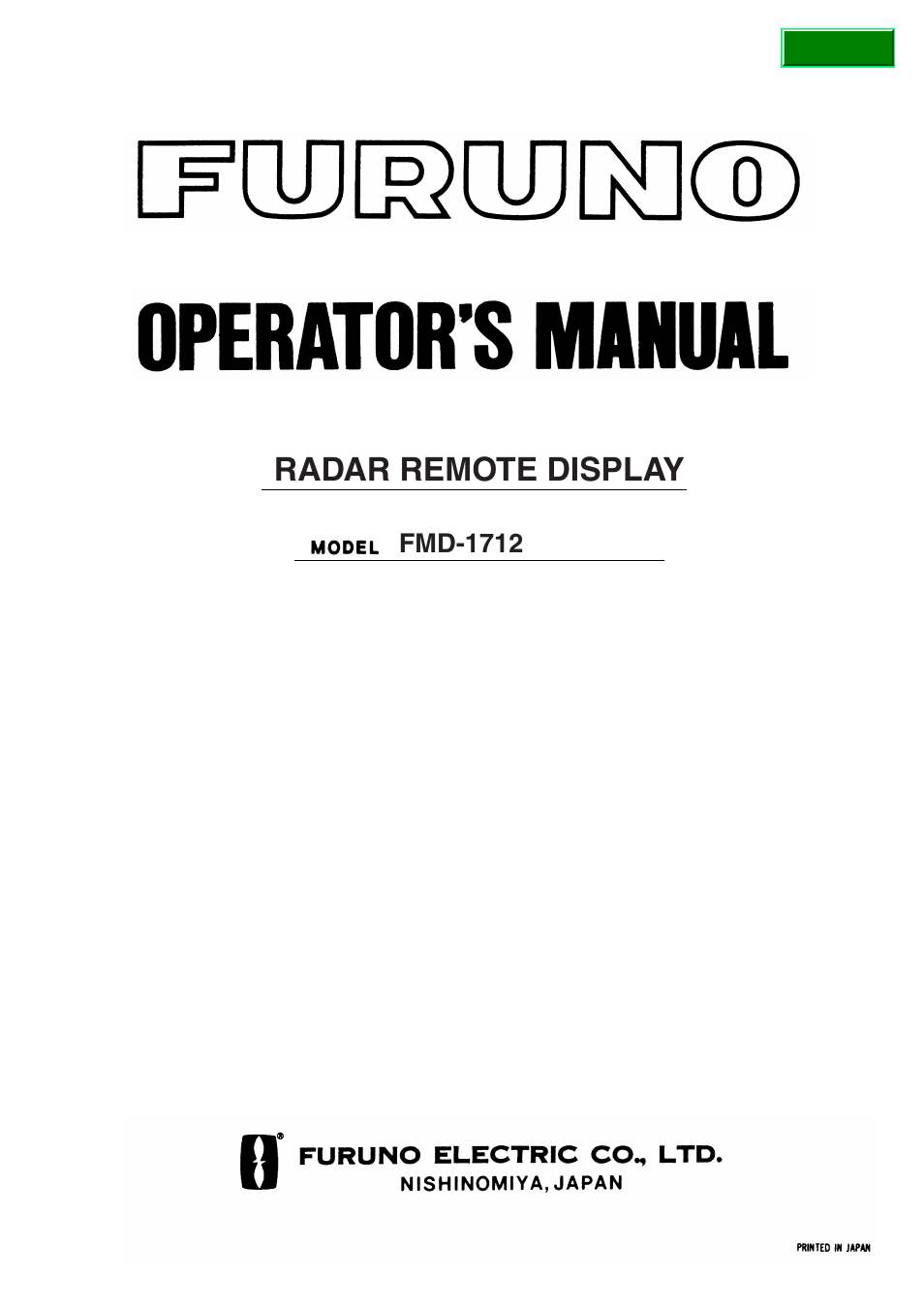 Furuno FMD-1712 User Manual | 35 pages