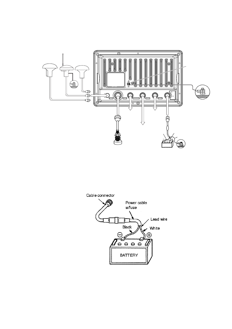 Wiring, Power cable, Figure 2-1 display unit, rear view | Furuno GP-1850DF User Manual | Page 23 / 63