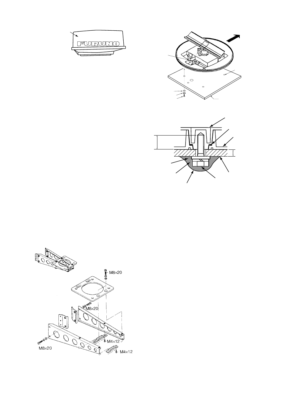 Mounting platform, Wiring and final preparation, Figure 6-2 antenna unit | Furuno 1832 User Manual | Page 37 / 63