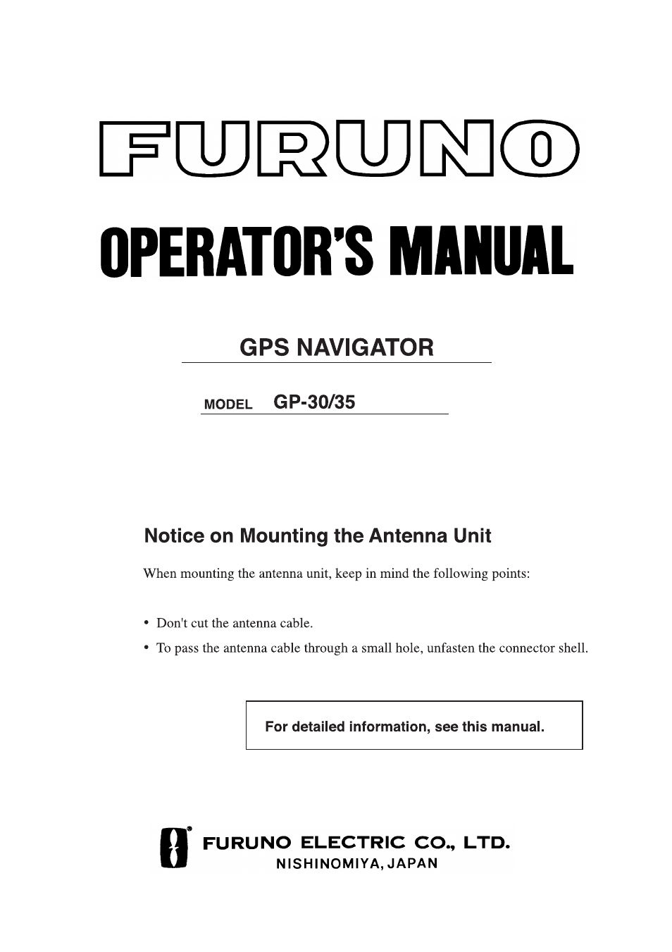 Furuno GP-30/35 User Manual | 67 pages