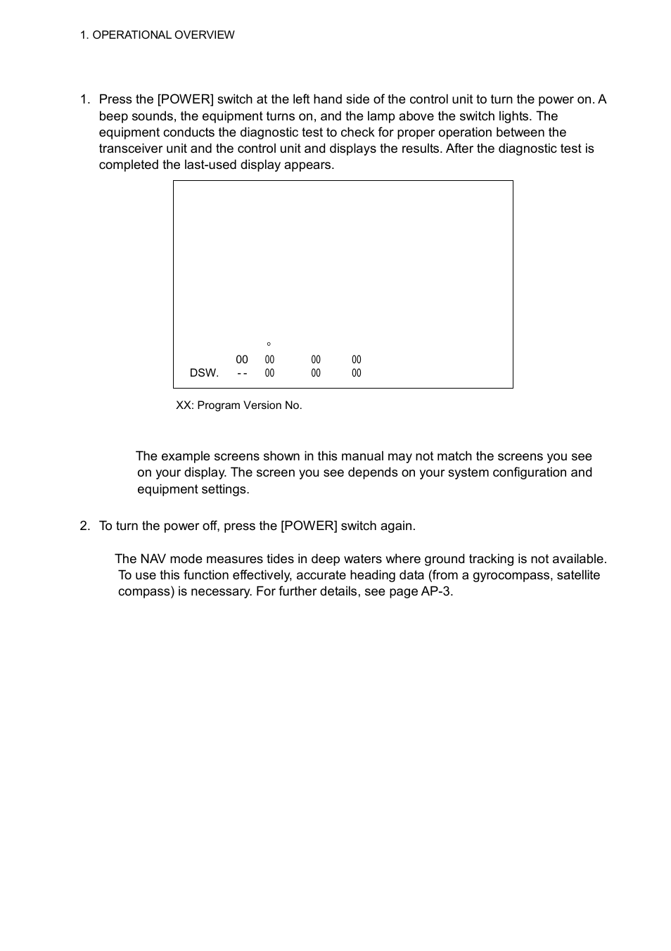 2 turning the power on/off | Furuno CI-68 User Manual | Page 12 / 72