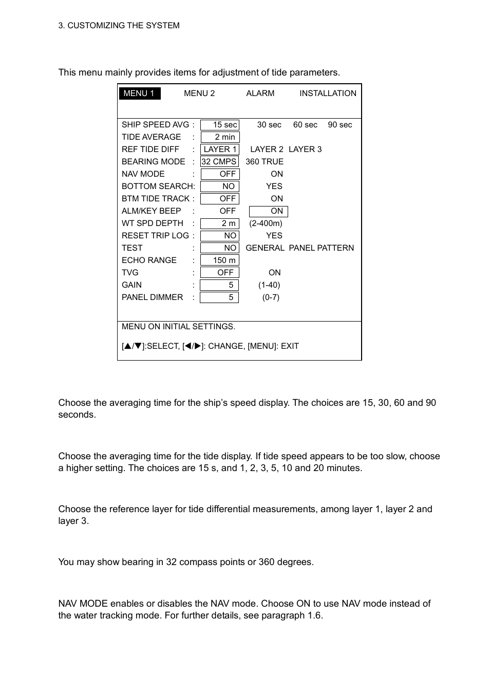 3 menu 1 menu | Furuno CI-68 User Manual | Page 36 / 72