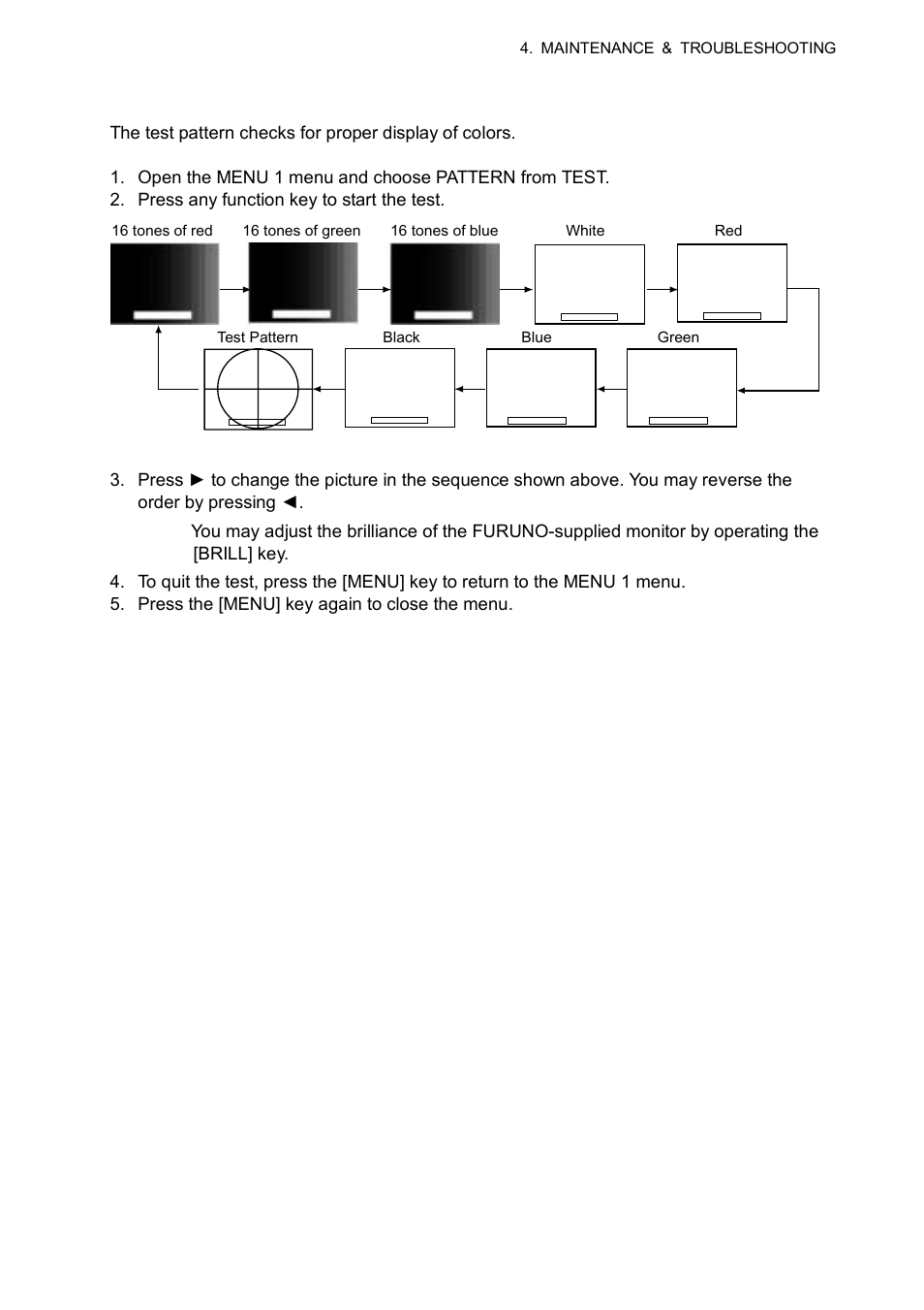 7 4.4.3 test pattern | Furuno CI-68 User Manual | Page 55 / 72