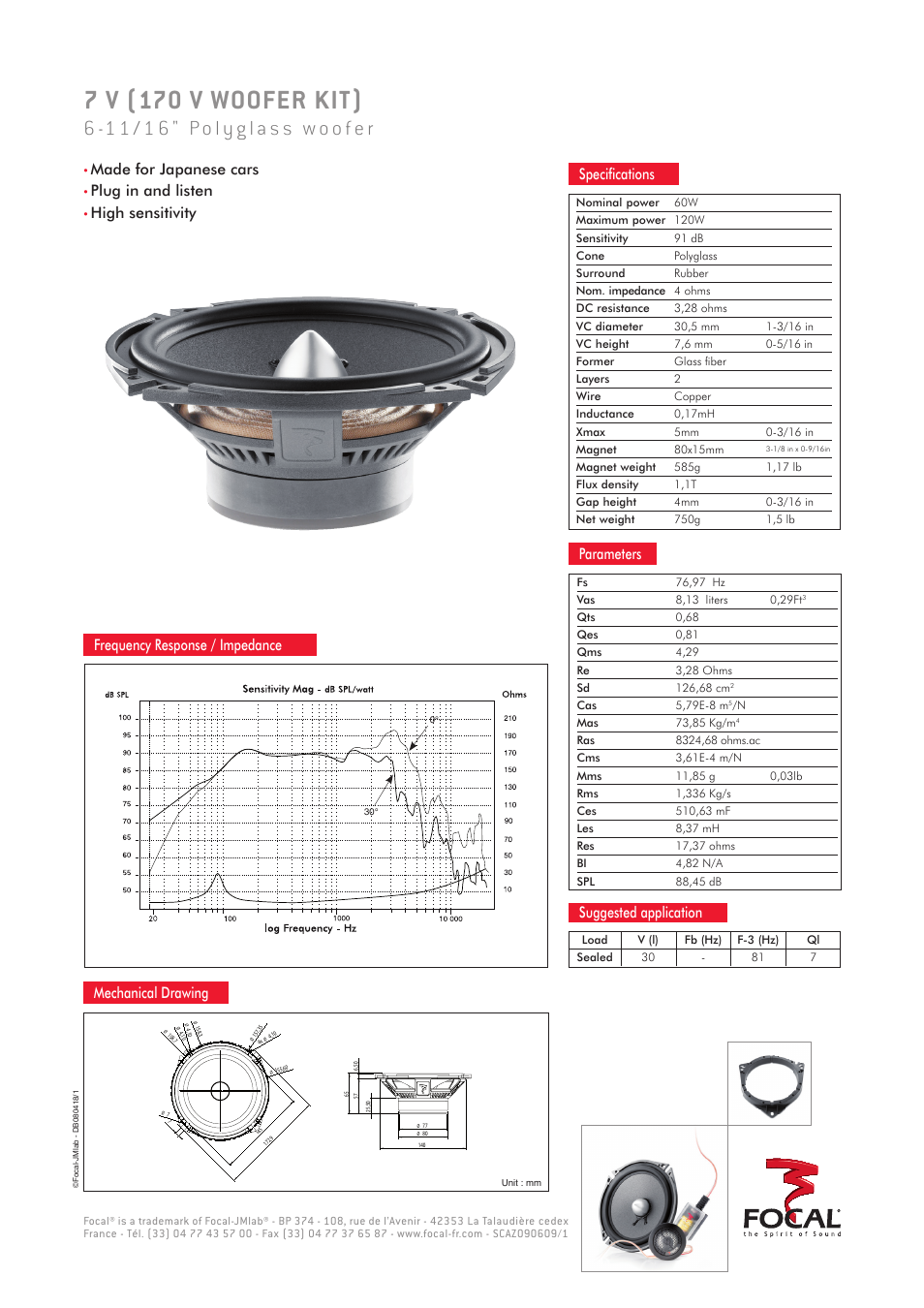 Focal Polyglass 7 V User Manual | 1 page