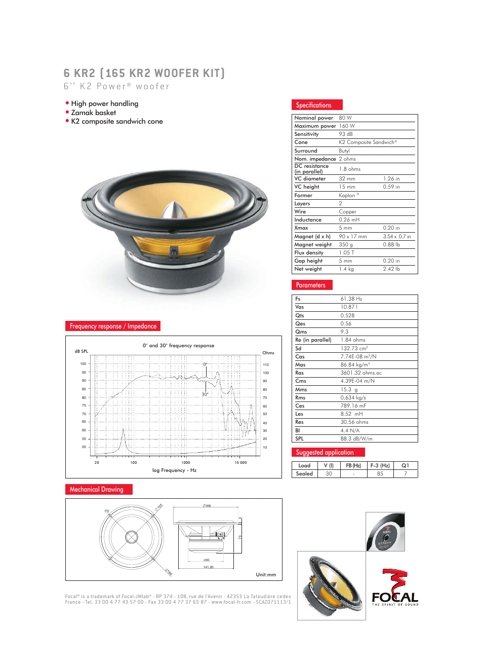 Focal Power 165 KR2 User Manual | 1 page