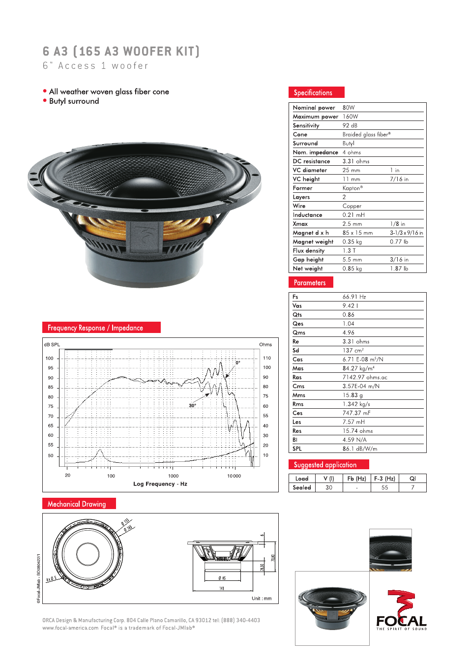 Focal Access 1 165 A3 User Manual | 2 pages