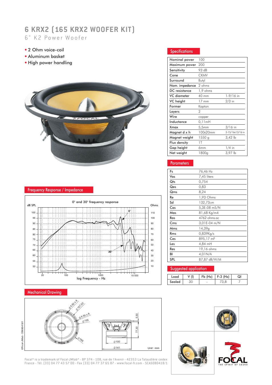 Focal K2 Power 165 KRX2 User Manual | 1 page