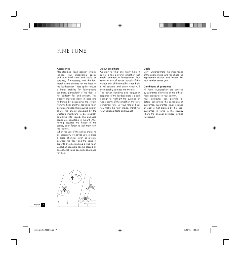 Fine tune | Focal 1000 Series User Manual | Page 8 / 9