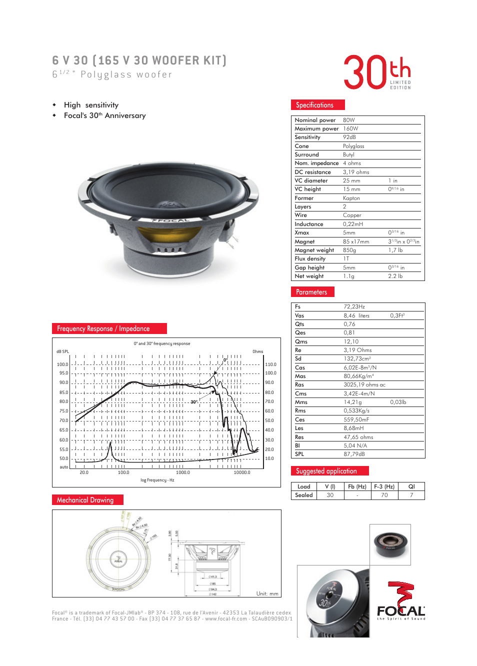 Focal Polyglass 165 V 30 User Manual | 1 page