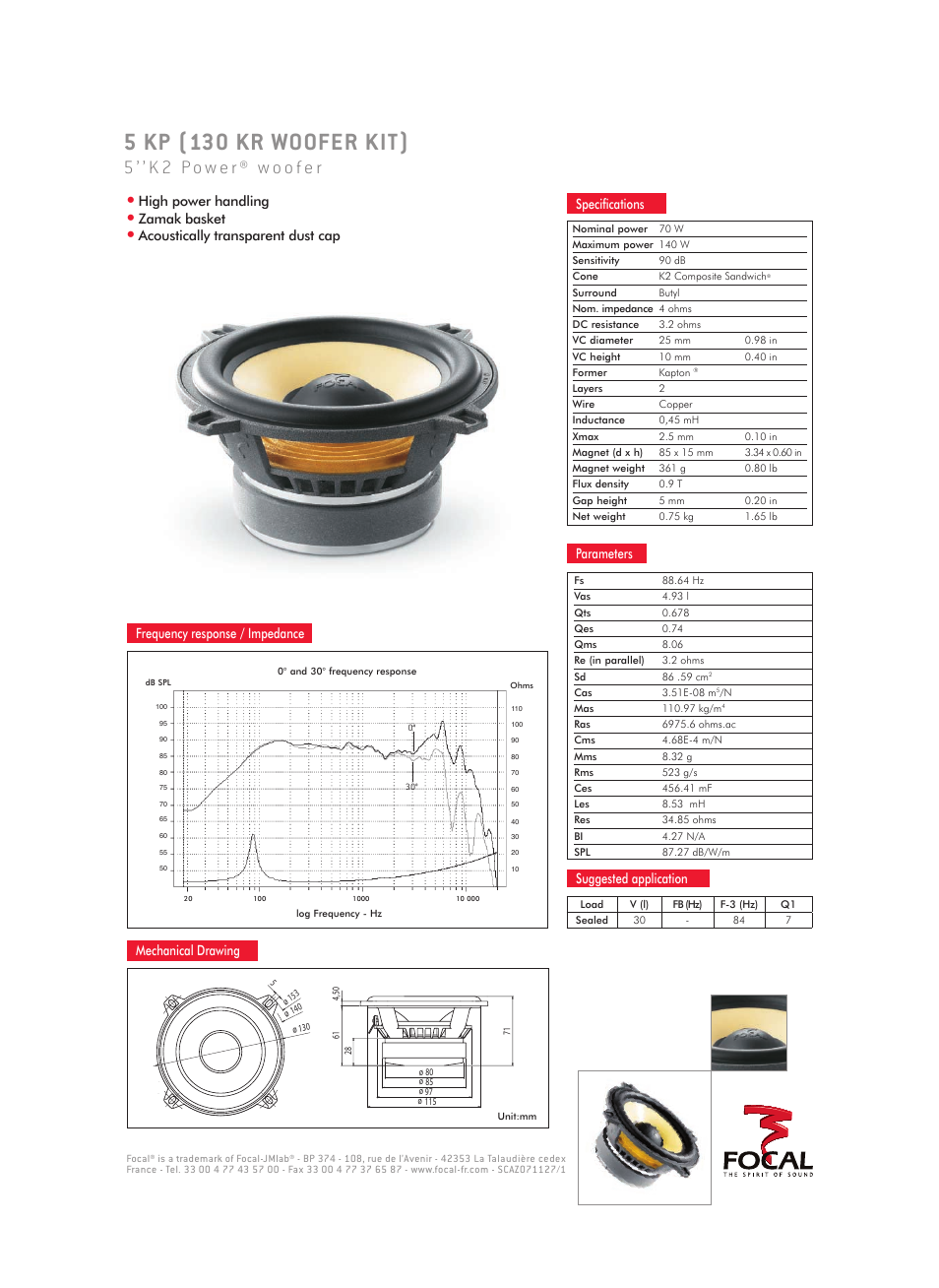Focal K2 Power 130 KR User Manual | 1 page