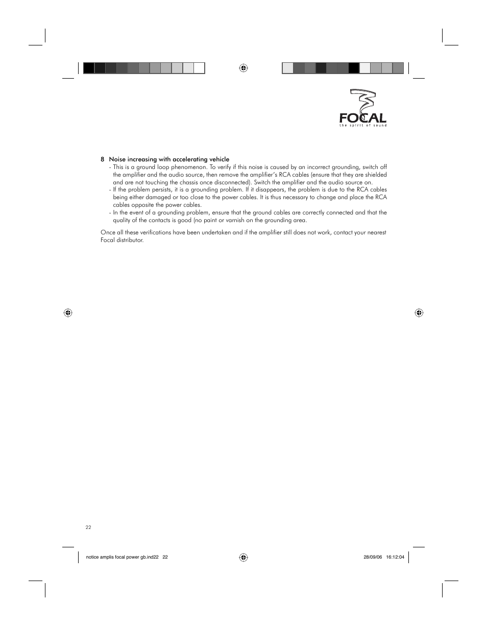 Troubleshooting | Focal FP 1.800 User Manual | Page 22 / 52