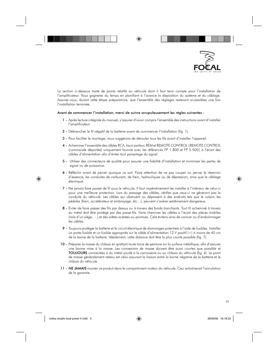 Installation | Focal FP 1.800 User Manual | Page 29 / 52