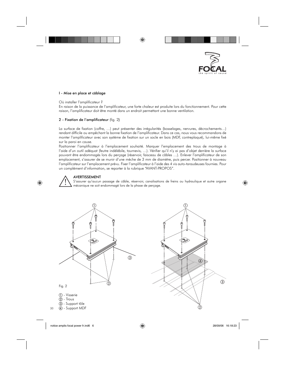 Installation | Focal FP 1.800 User Manual | Page 30 / 52