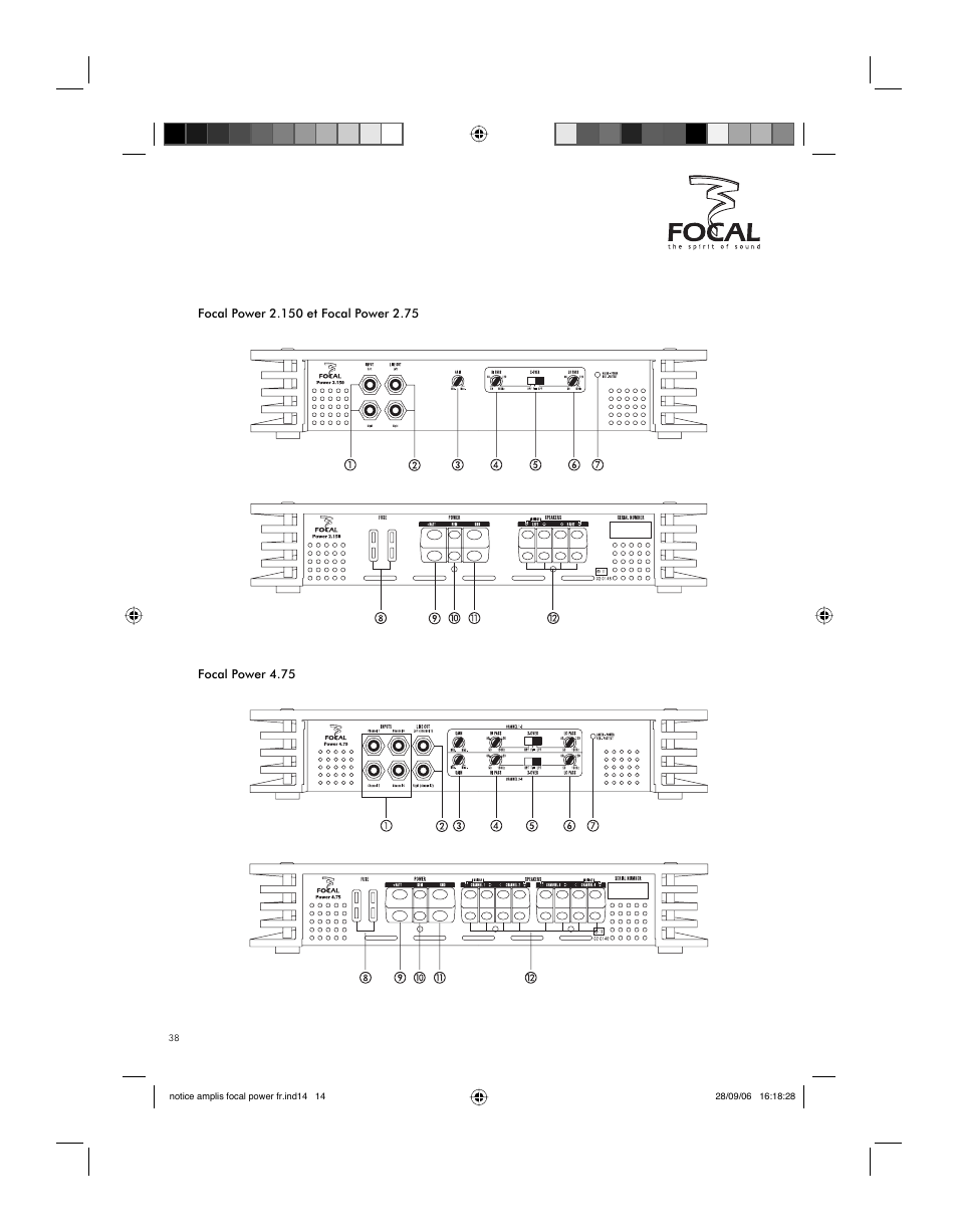 Les amplificateurs | Focal FP 1.800 User Manual | Page 38 / 52