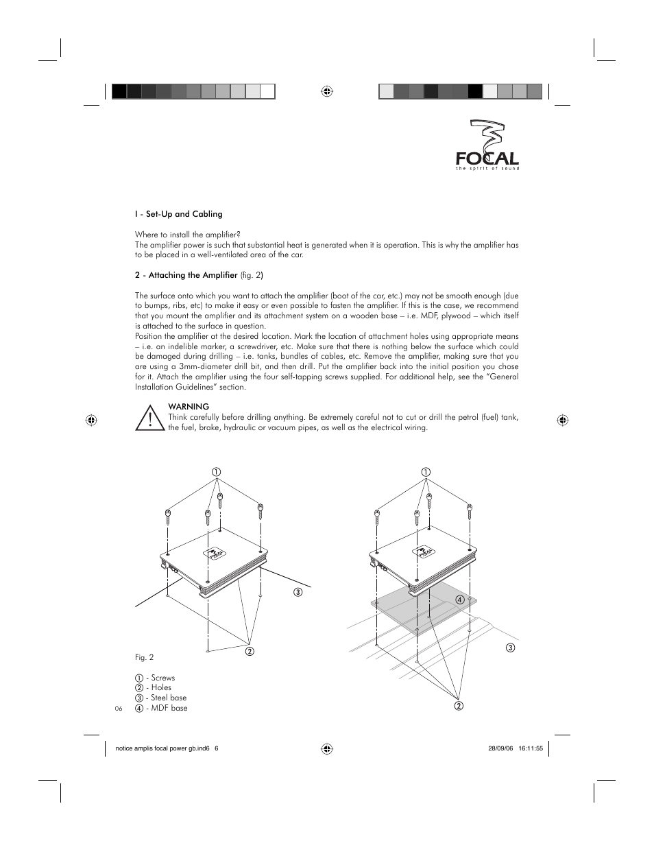 Installation | Focal FP 1.800 User Manual | Page 6 / 52