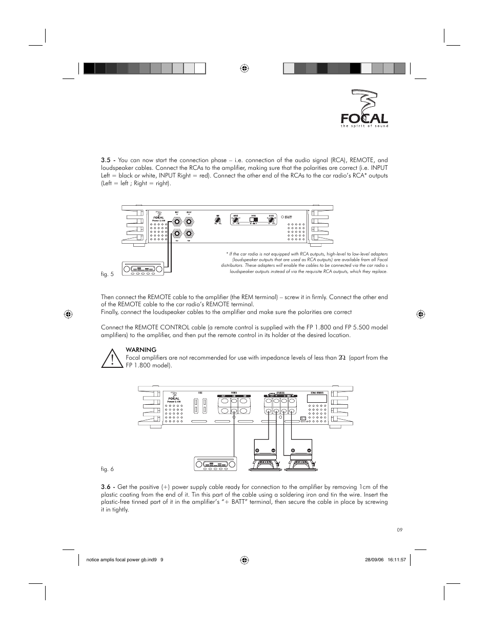 Installation | Focal FP 1.800 User Manual | Page 9 / 52