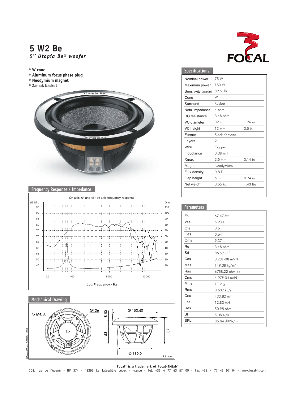 Focal Utopia Be 5 W2 Be User Manual | 1 page