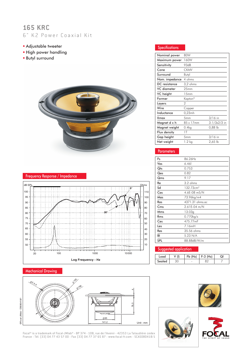 Focal K2 Power 165 KRC User Manual | 1 page