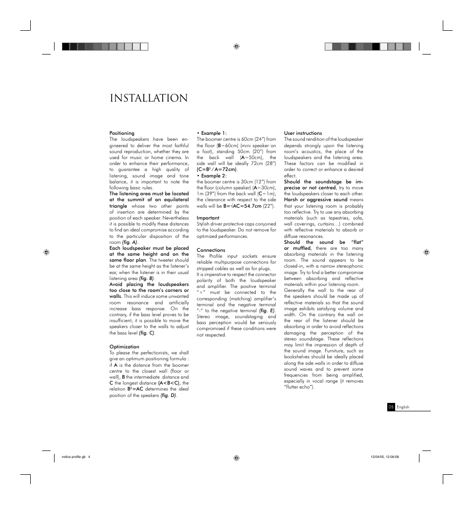 Installation | Focal PROFILE Portable Speaker User Manual | Page 5 / 9
