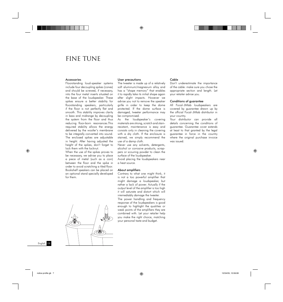 Fine tune | Focal PROFILE Portable Speaker User Manual | Page 8 / 9