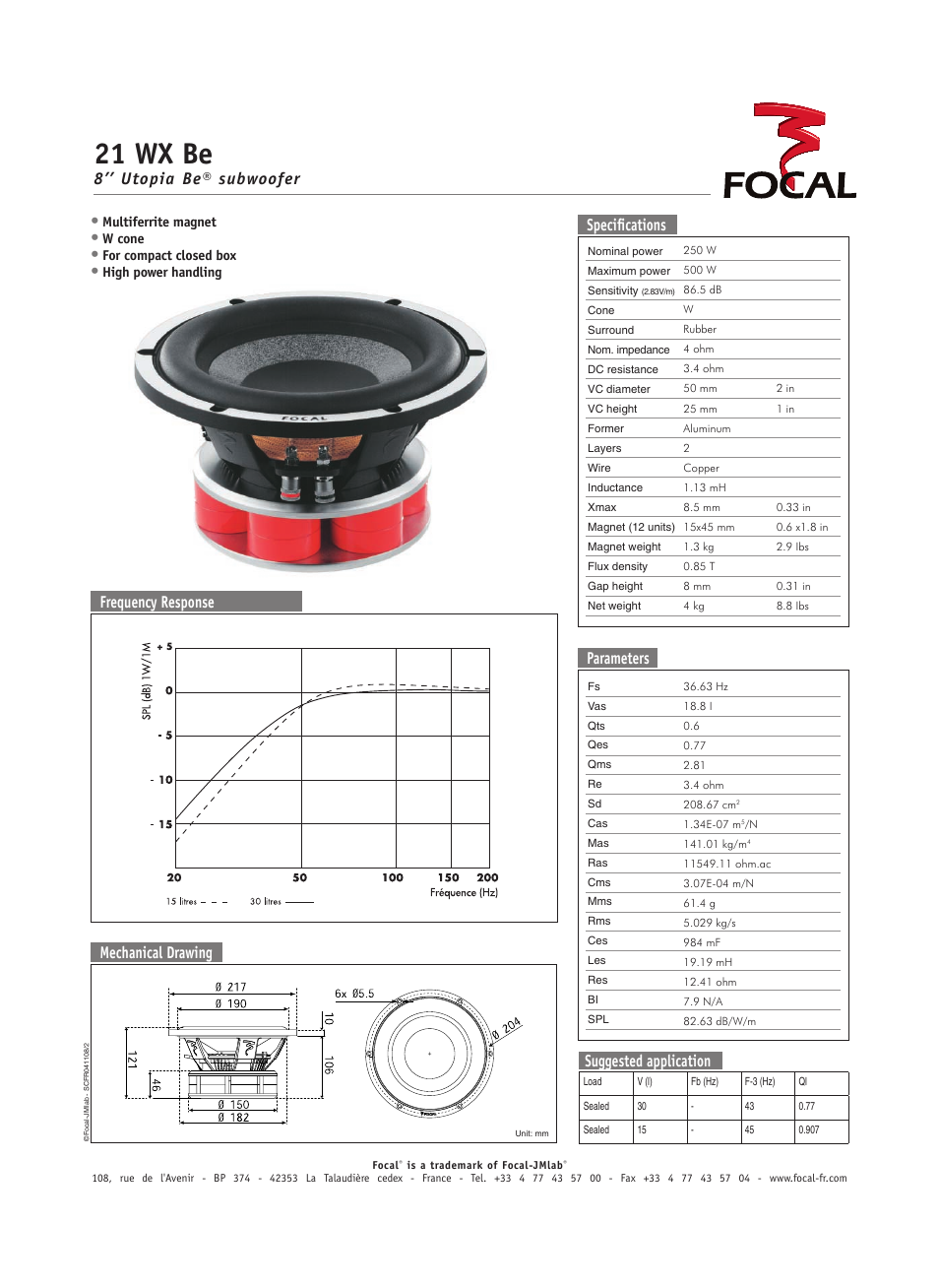 Focal Utopia Be 21 WX Be User Manual | 1 page