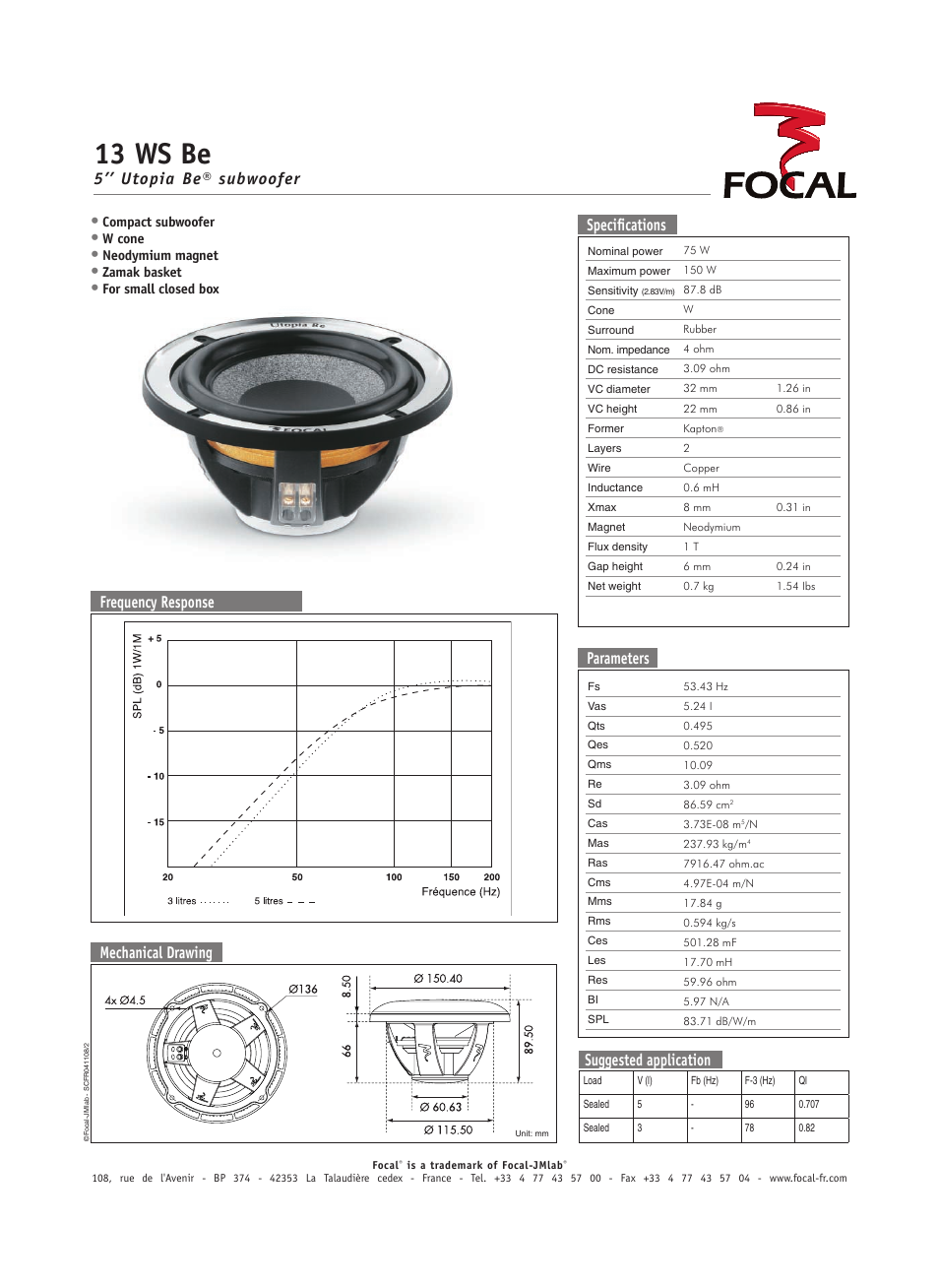 Focal Utopia Be 13 WS Be User Manual | 1 page