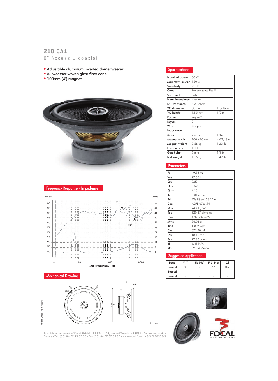 Focal Access 1 210 CA1 User Manual | 1 page