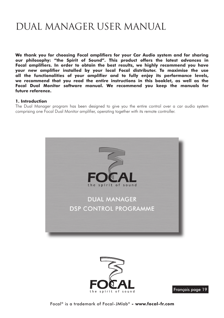 Focal DUAL MANAGER User Manual | 17 pages
