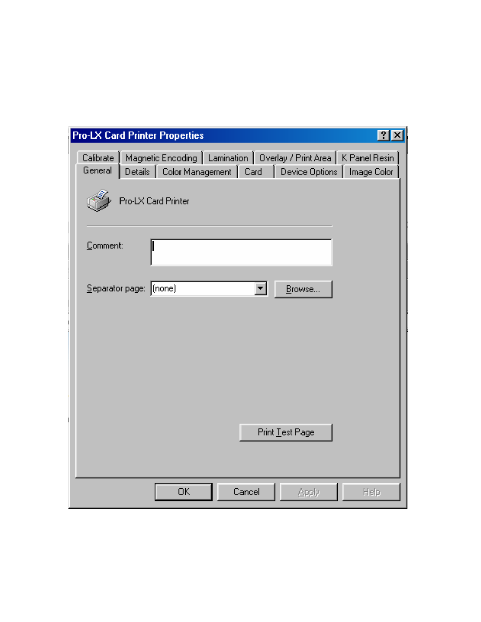 Printer driver options | FARGO electronic Pro-LX Laminating Card Printer/Encoder User Manual | Page 111 / 228