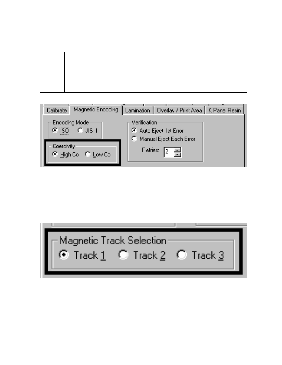 Using the coercivity option, Using the magnetic track selection option | FARGO electronic Pro-LX Laminating Card Printer/Encoder User Manual | Page 121 / 228