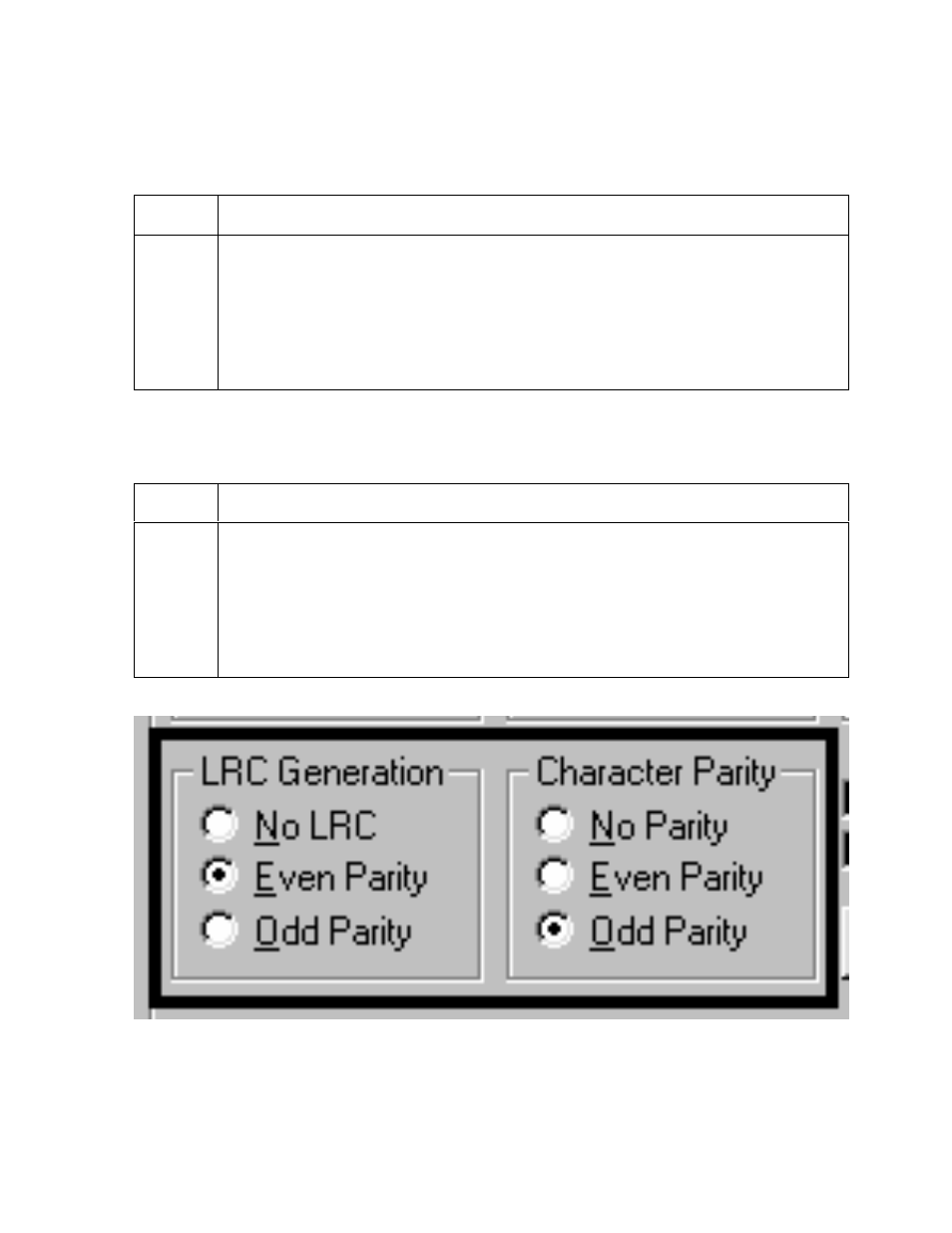 Using the lrc generation radio buttons, Using the character parity radio buttons | FARGO electronic Pro-LX Laminating Card Printer/Encoder User Manual | Page 127 / 228