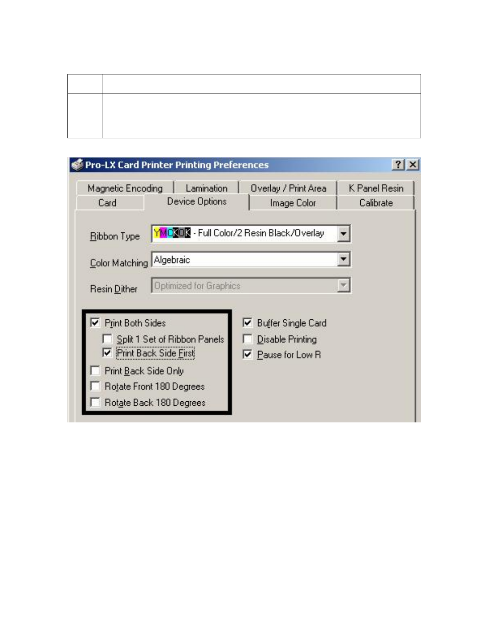 Using the print back side first option | FARGO electronic Pro-LX Laminating Card Printer/Encoder User Manual | Page 179 / 228