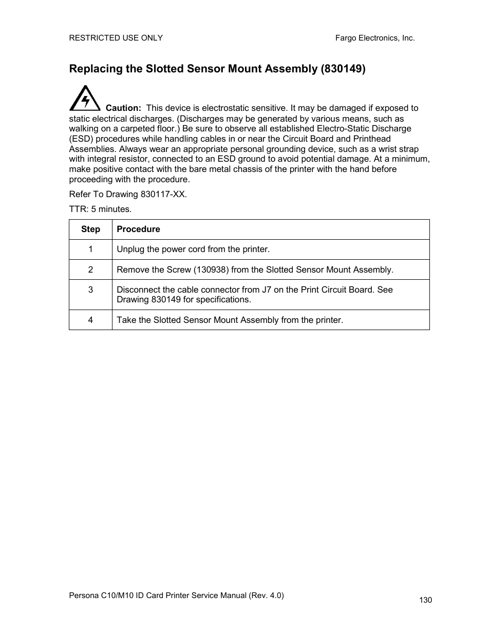 FARGO electronic PERSONA C10 User Manual | Page 130 / 178