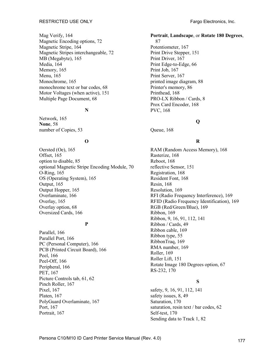 FARGO electronic PERSONA C10 User Manual | Page 177 / 178