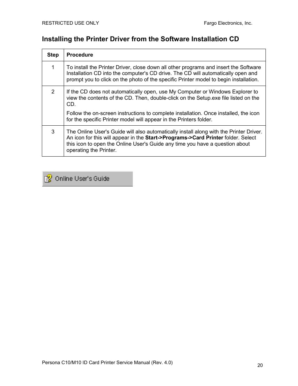 FARGO electronic PERSONA C10 User Manual | Page 20 / 178