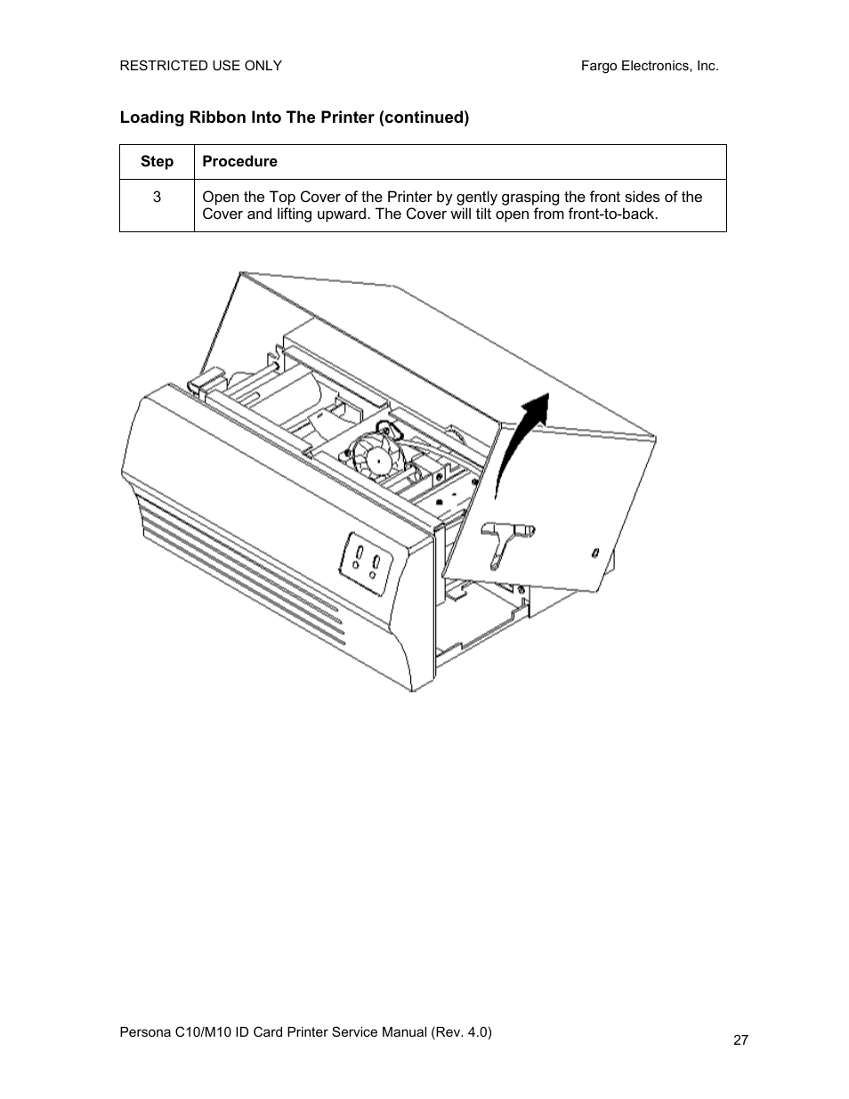 Loading ribbon into the printer (continued) | FARGO electronic PERSONA C10 User Manual | Page 27 / 178