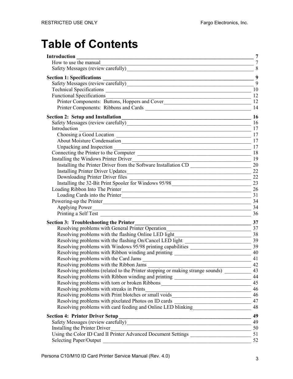 FARGO electronic PERSONA C10 User Manual | Page 3 / 178